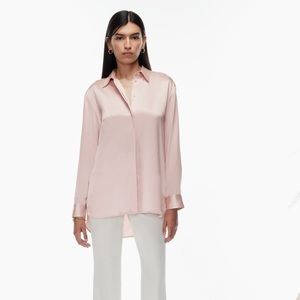Aritzia Babaton Sable Satin Shirt